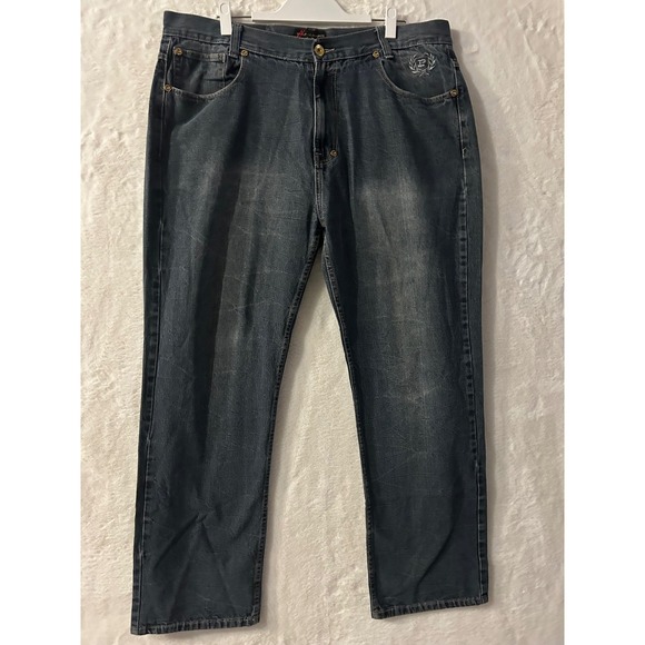 Phay Classics Other - Phat Classics Mens Dark Wash Relaxed Straight Leg Jeans 40x34 Vintage Y2K Style